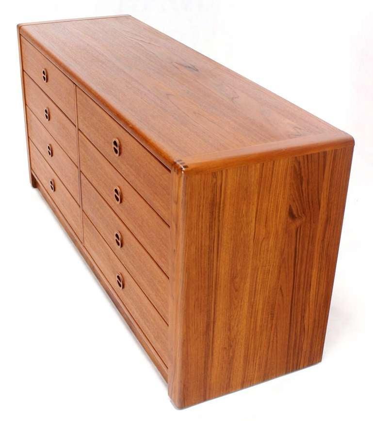 Danish Mid Century Modern Teak Eight Drawer Dresser Credenza Cabinet MINT!