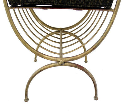 EstablishedLines Mid Century Modern U Shape Gilt Wrought Iron Window Bench NEW Upholstery MINT!