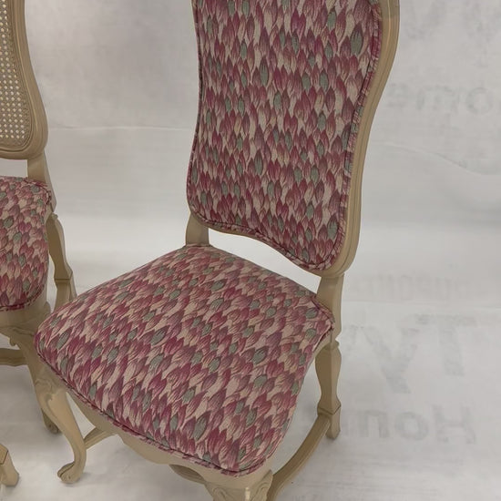 EstablishedLines Set 6 Tall Back Thick Cream Lacquer Carved French  Dining Chairs Stretchers MINT