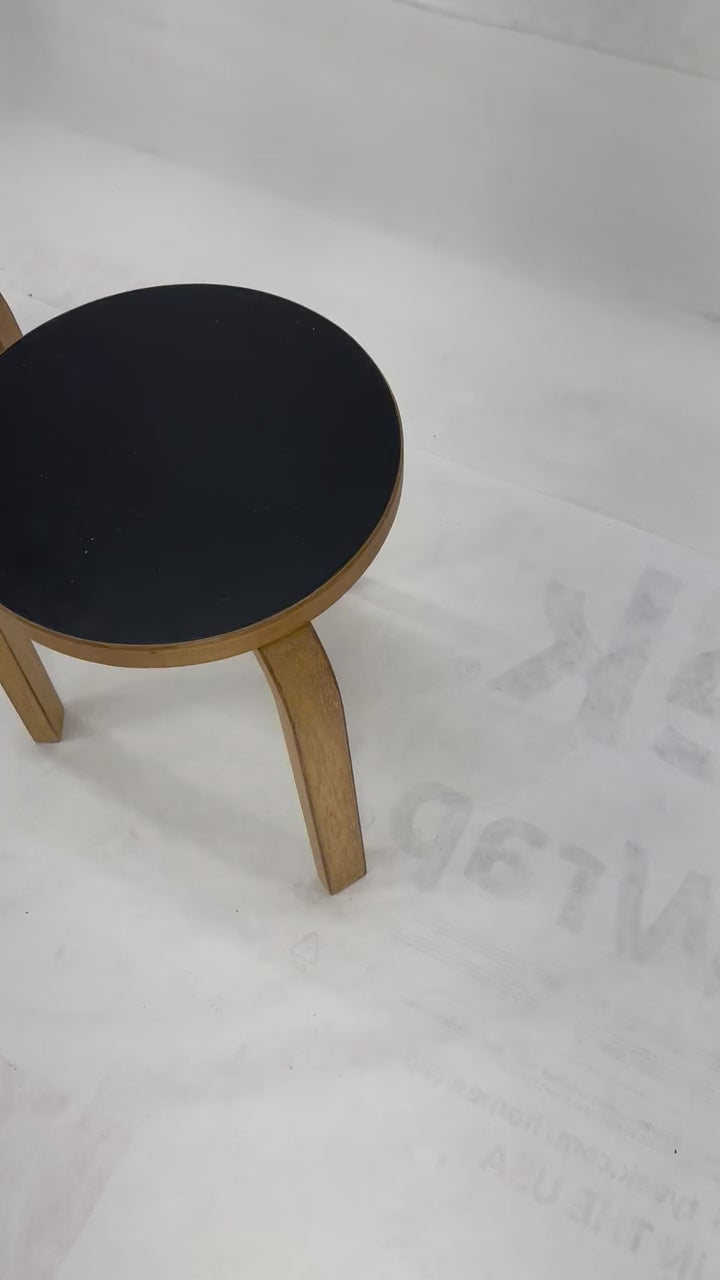 EstablishedLines Set of 3 Early Round Nesting Side Occasional Tables by Alvar Aalto Mid Century