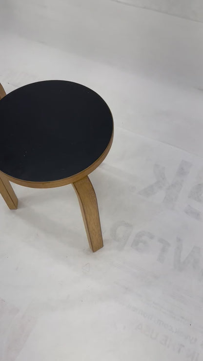 EstablishedLines Set of 3 Early Round Nesting Side Occasional Tables by Alvar Aalto Mid Century
