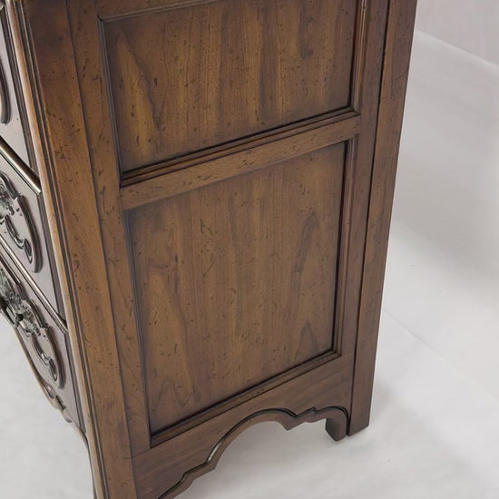 EstablishedLines Henredon Carved Chestnut Drawer Fronts Large Heavy Brass Drop Pulls Dresser MINT