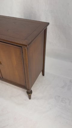 EstablishedLines Turned Legs Two Doors Fitted Drawers Diamond Inlay Brass Hardware Bachelor Chest
